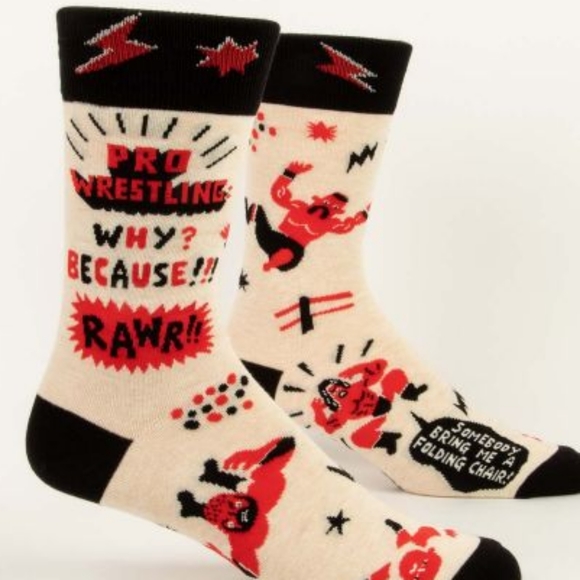 Blue Q Other - Pro Wrestling M-Crew Socks--Blue Q